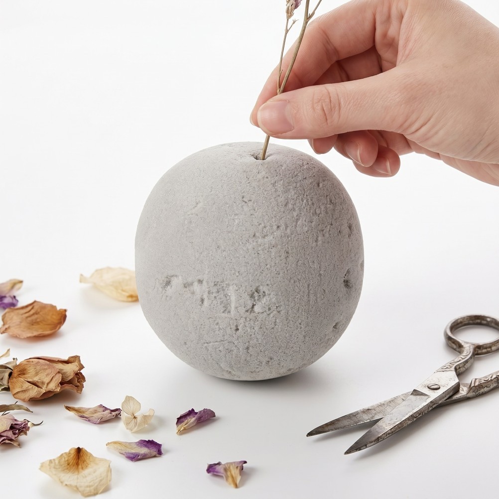3Pcs Reusable Floral Foam Spheres Light Grey for Flower Arrangement Sets DIY