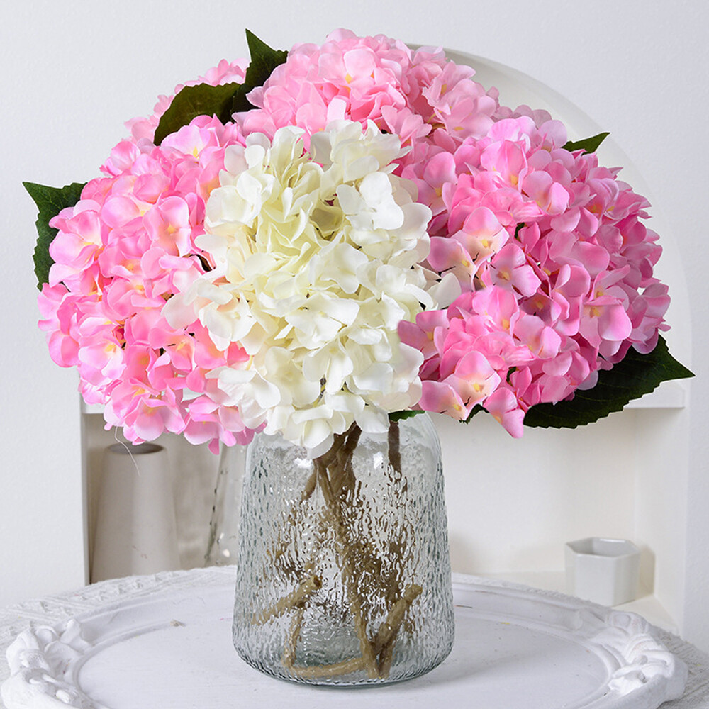 Artificial Hydrangea Flowers Fake Silk Bouquet Wedding Party Home Garden Decor