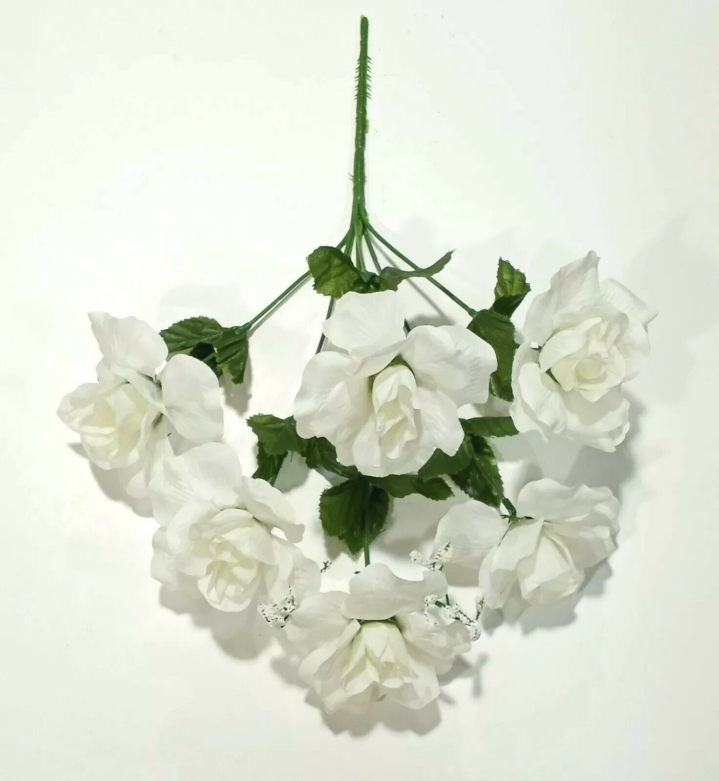 (12-Pack) 72 Cream Open Roses 14″ Bush Silk Flower Home Craft In/Outdoor Decor