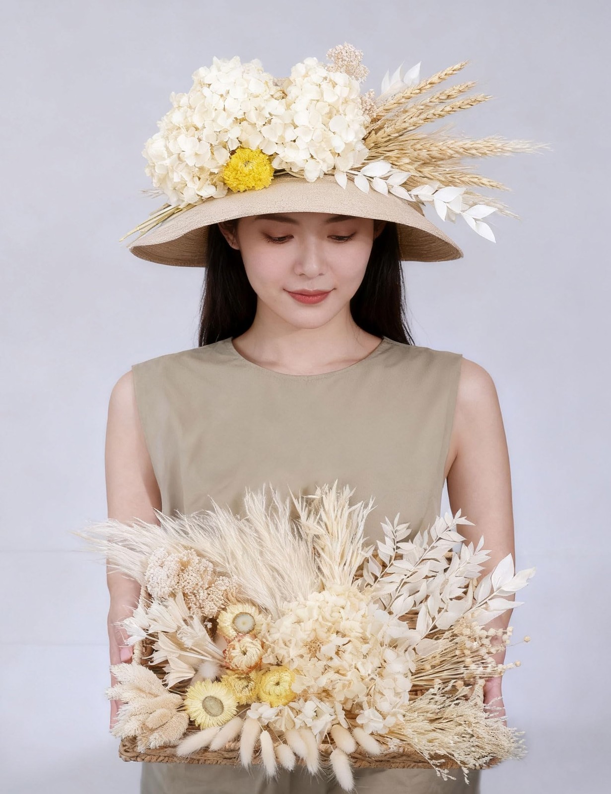 Natural Dried Flower Set, Bulk Dried Flowers with Stems, Dried Daisies, Dried…
