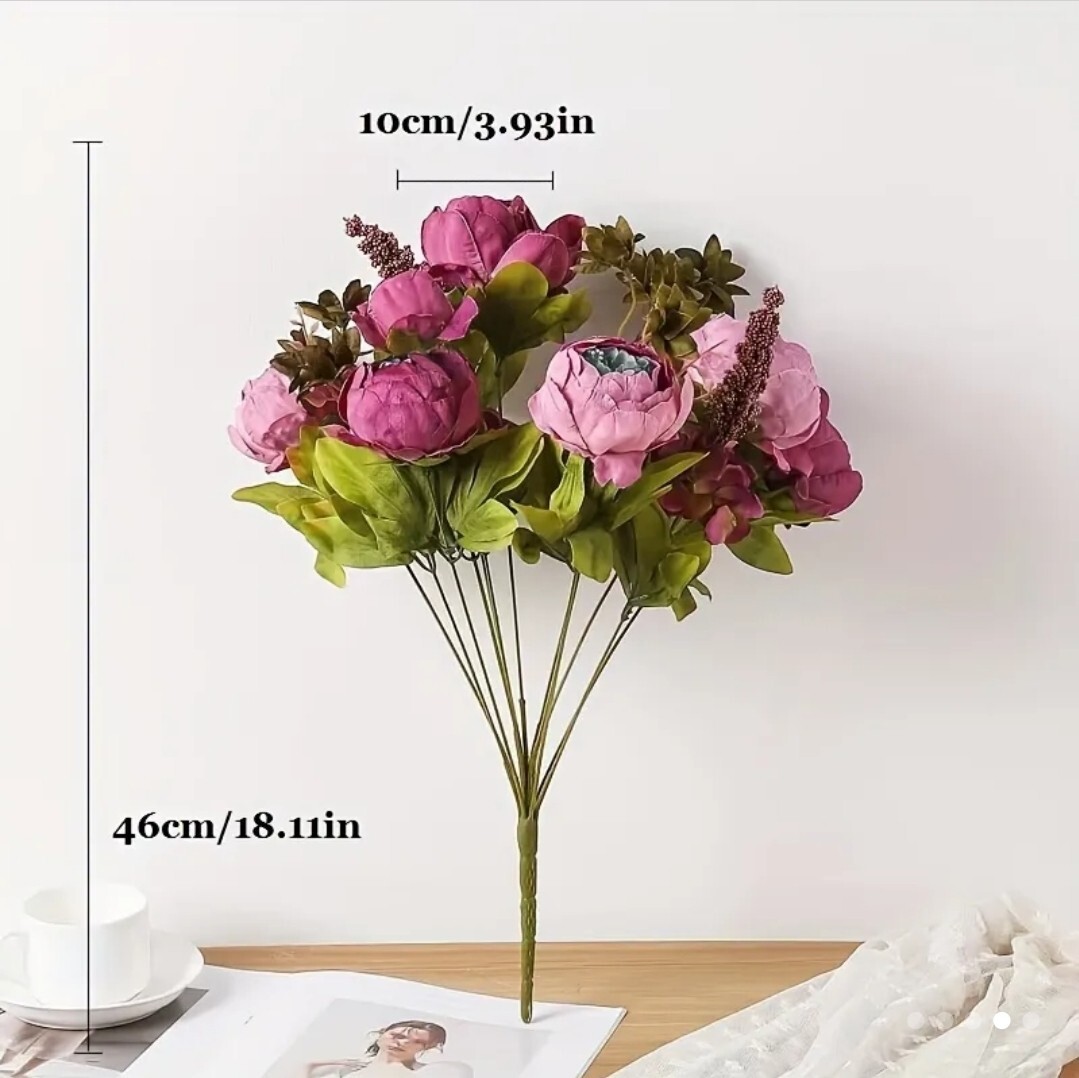 NEW Artificial Bouquet Of Purple Peonies✨️BENEFITS AMERICAN HEART ASSOCIATION✨️