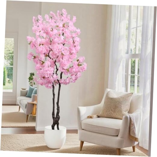 Faux Cherry Blossoms Tree Pink 6FT Artificial Cherry Blossom 5ft 7in Pink-ap26