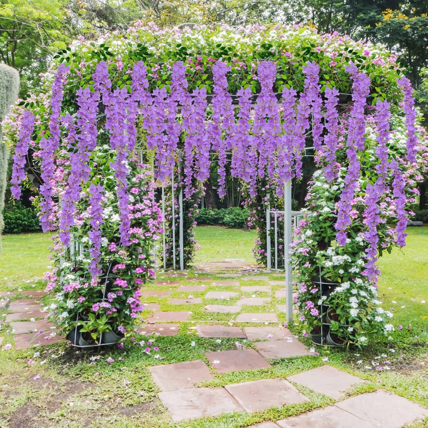 Vibrant Purple 24-Piece Wisteria Flower Vine – Stunning Indoor & Outdoor Decor
