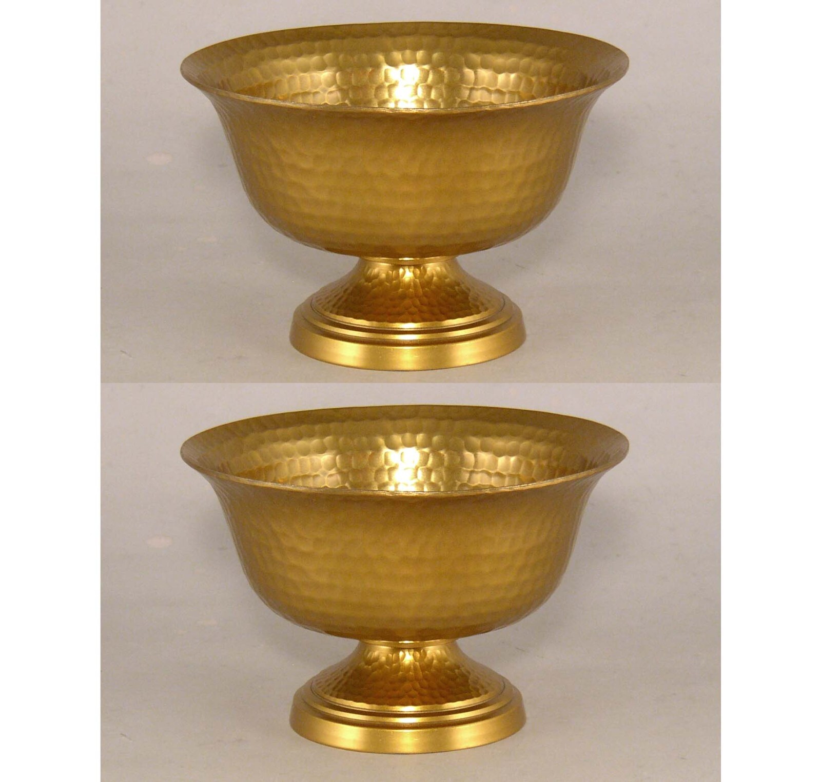 Compote Bowl 6″D 4″Hi Set/2 Revere Gold Finish Aluminum Hammered FREE SHIPPING