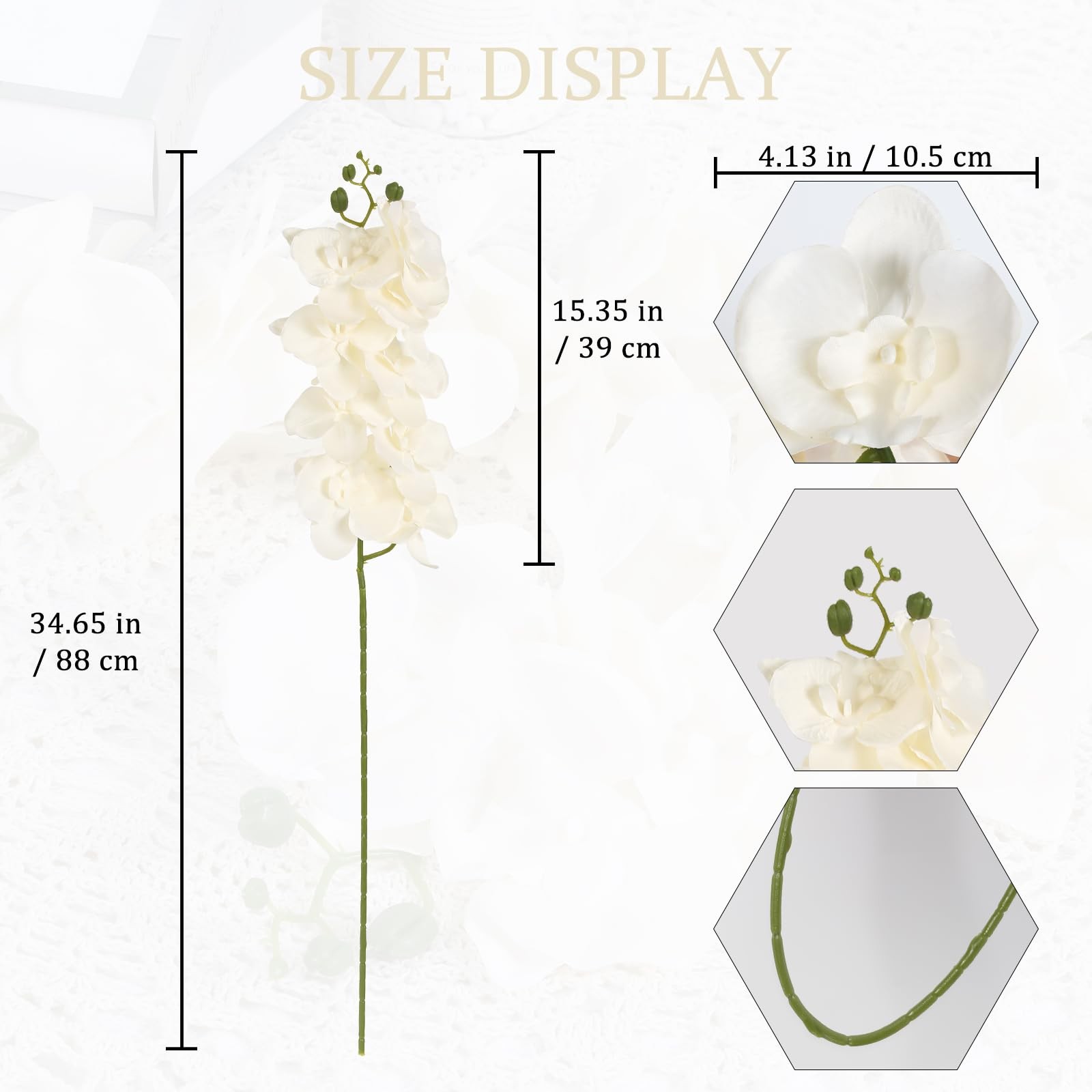 Orchids Artificial Flowers 6PCS Silk Orchids 35″ Fake Orchid Stems Artificial…
