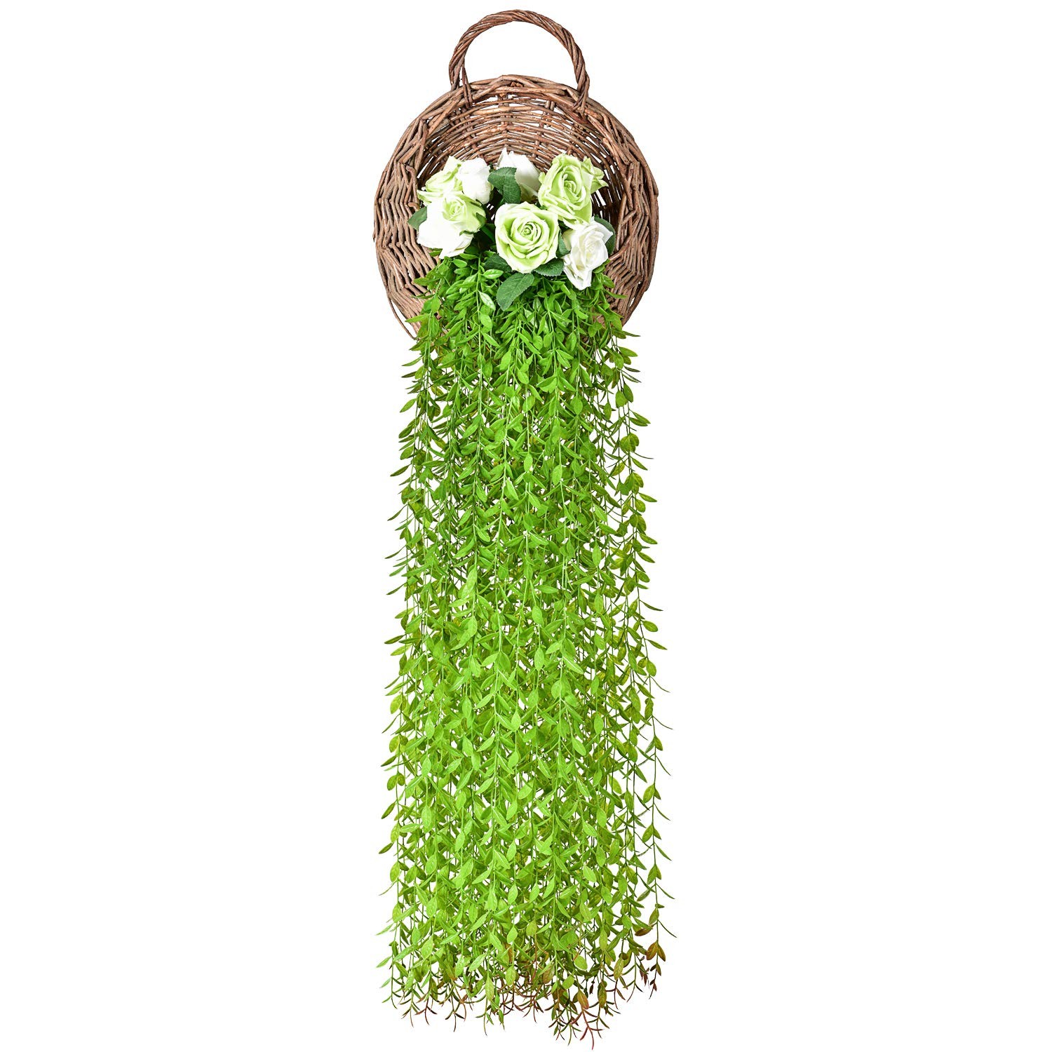 12pcs Artificial Vines Fake Greenery Garland Willow Leaves with Total 60 Stem…