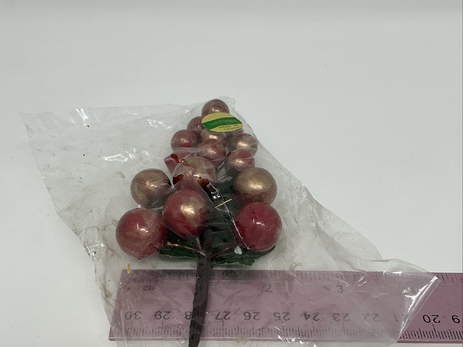 Berry Picks Red w Gold 6” Long Christmas Holiday Home Decor Lot Of 9 Vintage