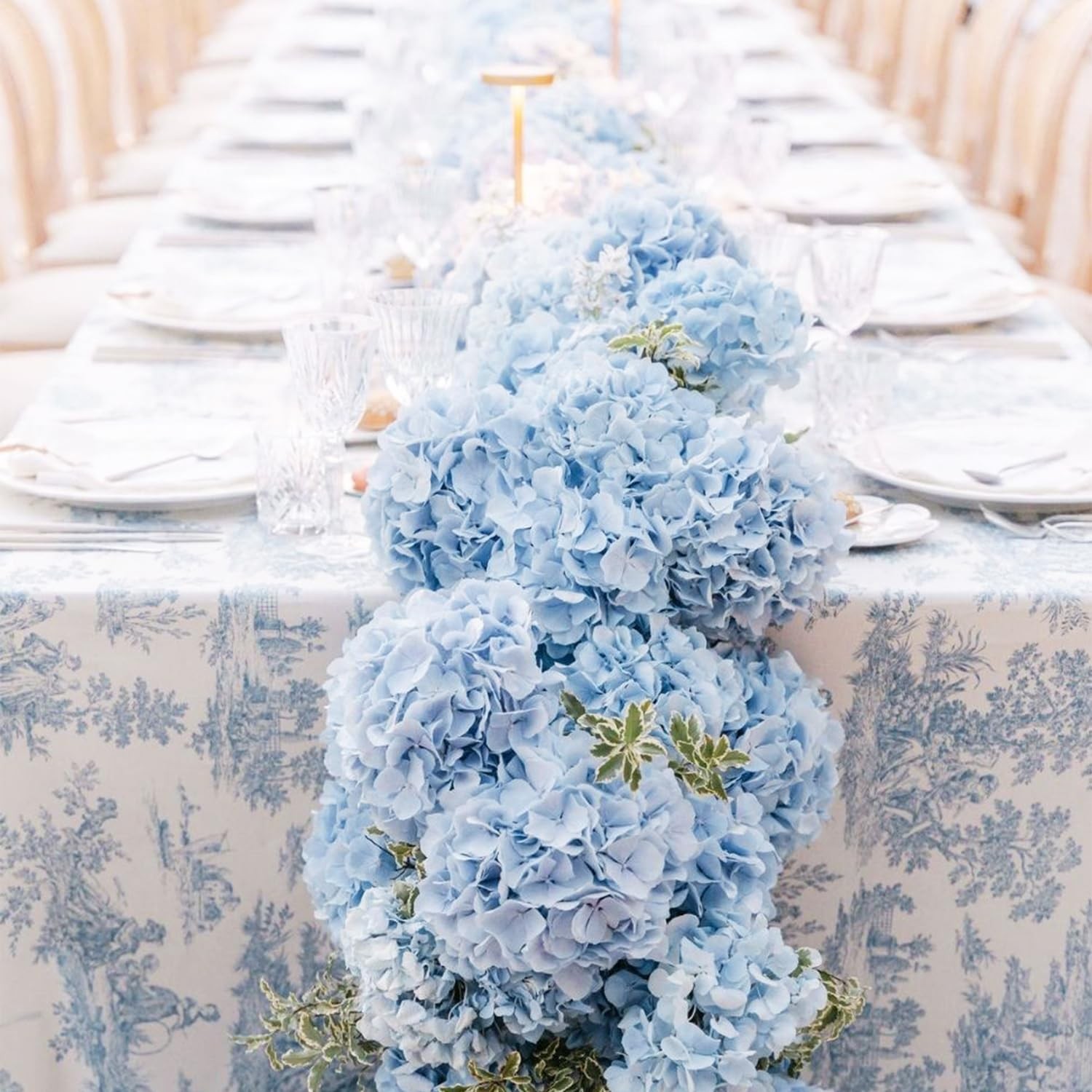 3pcs Baby Blue Lifelike Hydrangea Artificial Flowers 22inch Real Touch Faux H…