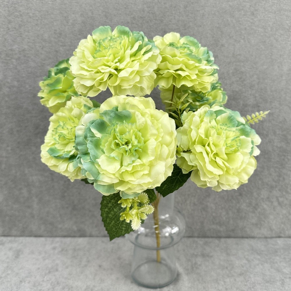 7 Artificial Peony Flowers White Black Red Blue Green Light Purple Deep Pink