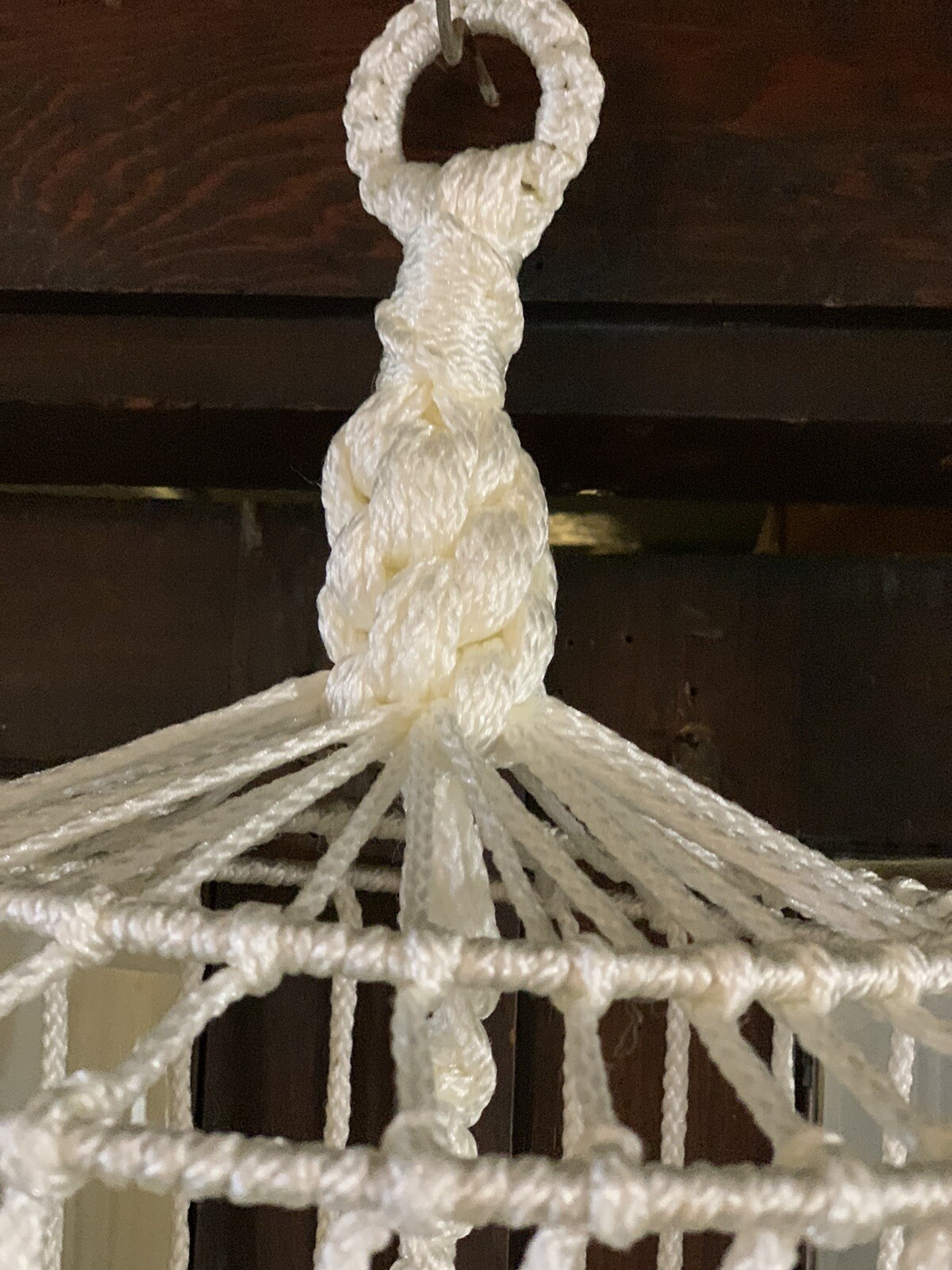 New Crocheted Nylon Plant Hanger! Ivory White Fits 4-6” Plant Pot!