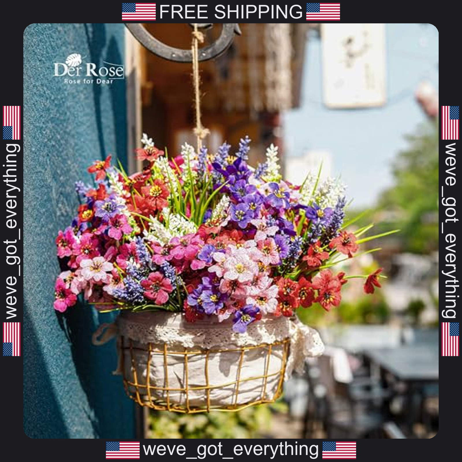 4 Colors UV Resistant Artificial Flowers for Outdoors