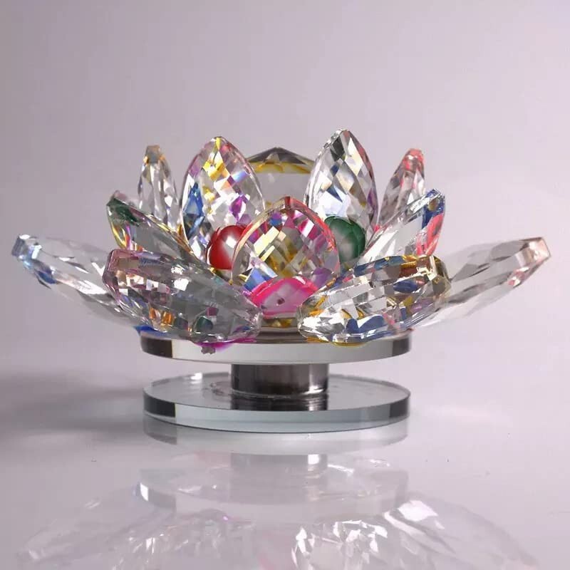 Home Decor Items Positive Energy fengshui Crystal Lotus Flower 8.5 X 8.5 X 5 CM