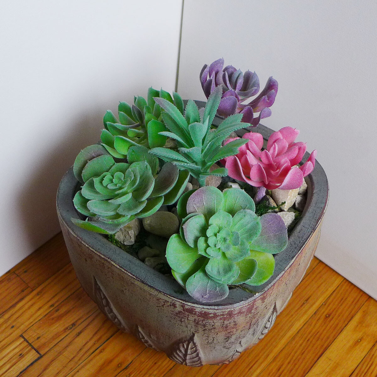Set of 6 Pcs Mix Artificial Plants Flocking Succulents (#82)