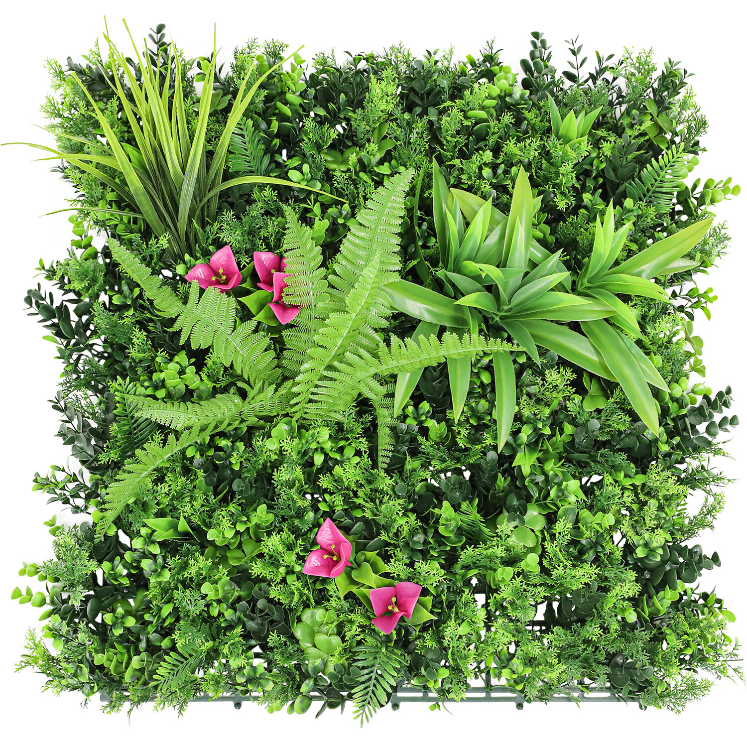 20″ Artificial Leaf Mat #12 3D Mixed Wall Hedge Decor Privacy Fence Panel Grass