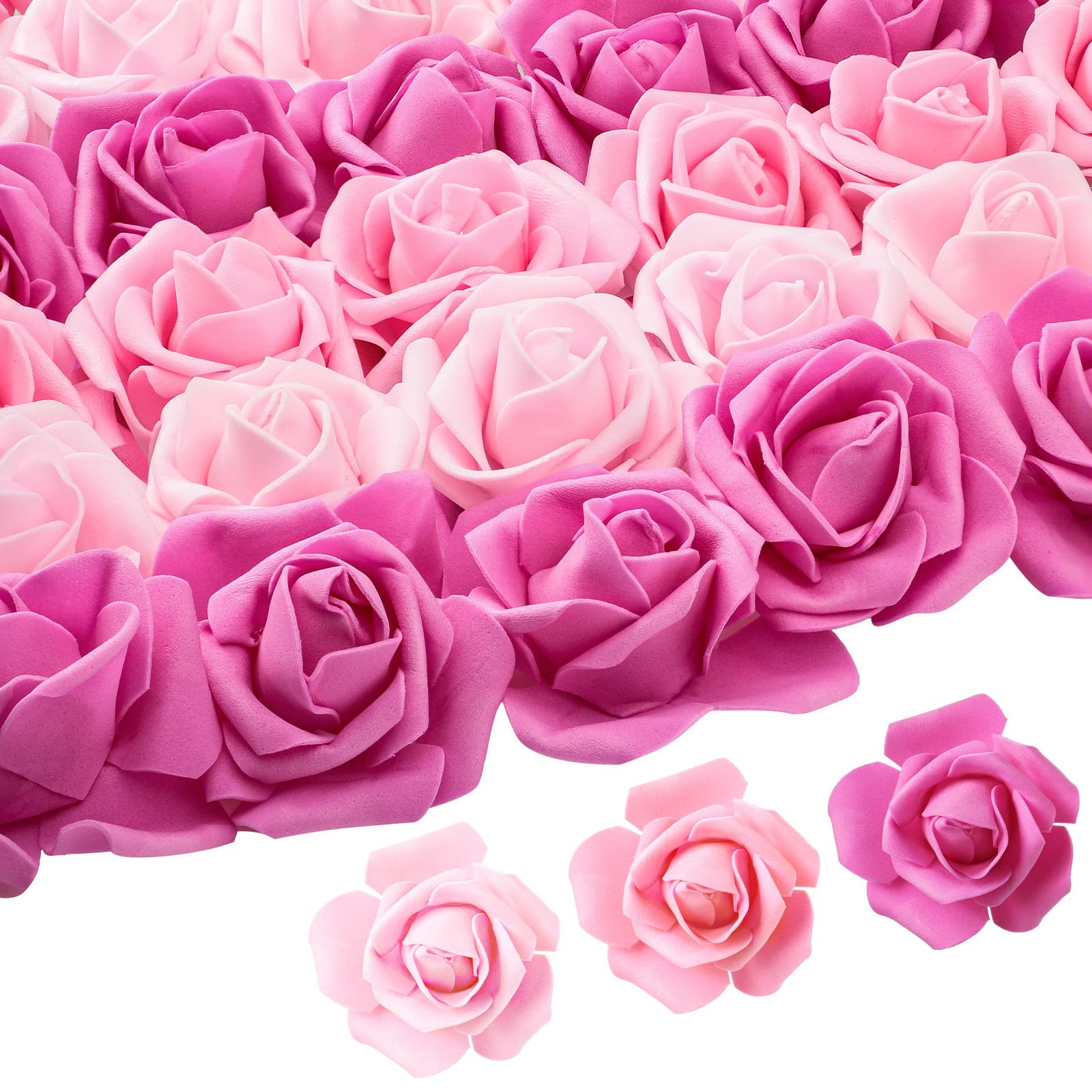 200 Pcs Artificial Rose Flower Heads Bulk Fake Foam Roses Mini Faux Flower fo…
