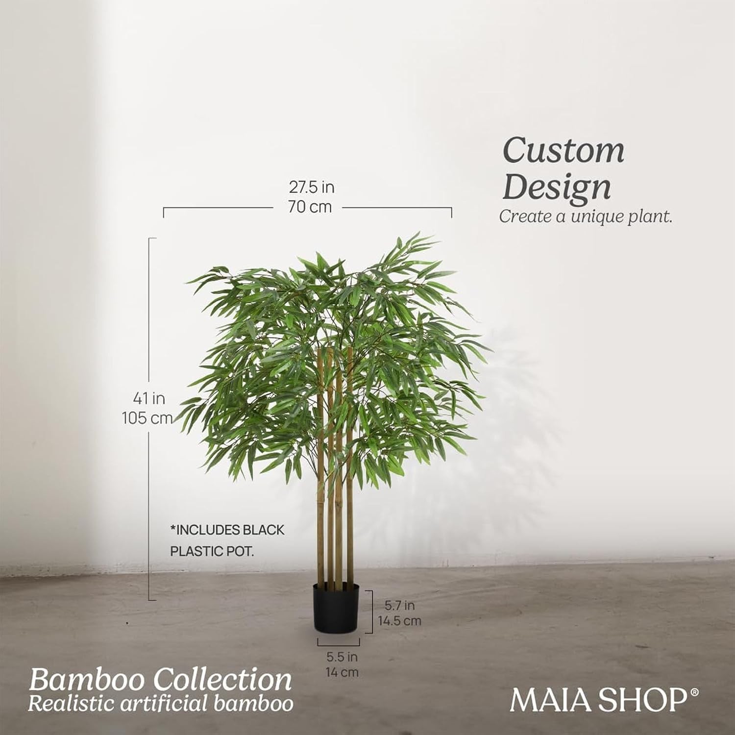 3ft 5in Artificial Bamboo Tree Plant House Apartment/Office – Realistic Fake