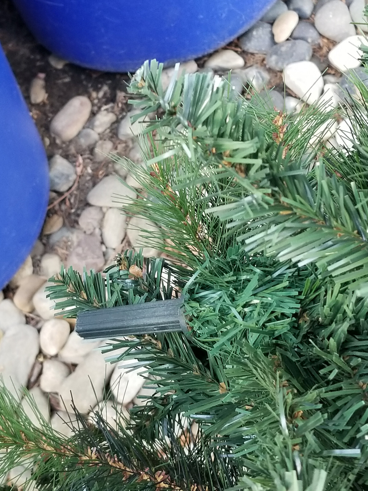 A PAIR OF DECRATIVE ARTIFICIAL FAUX POTTED PORCH PINE PLANTS 4′