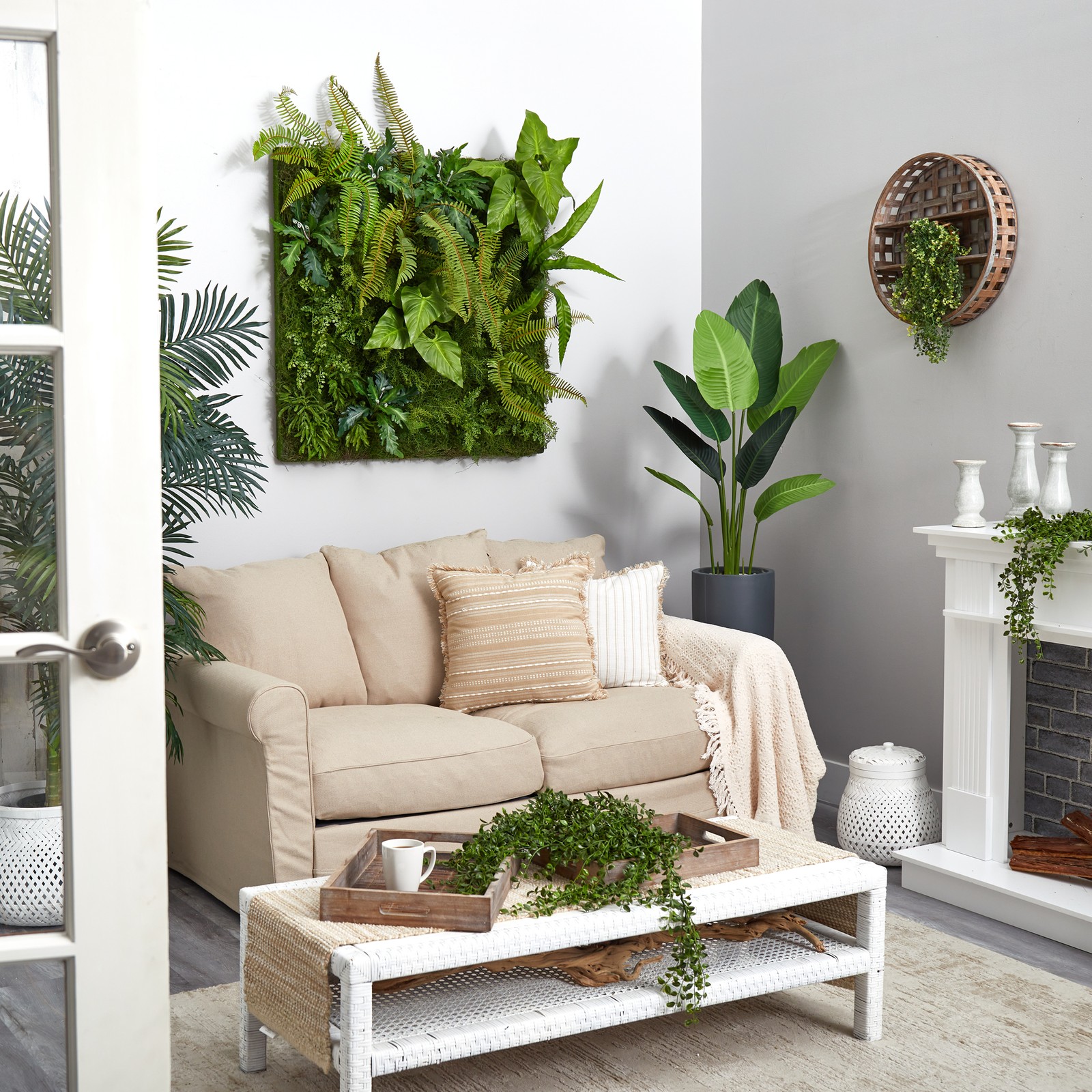 Nearly Natural 40″ x 40″ Forest Artificial Living Wall in Green