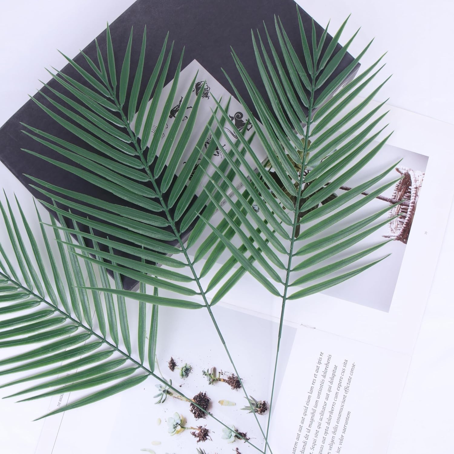 Artificial Palm Leaves Faux Tropical Greenery for Party Wedding Decor 20pcs
