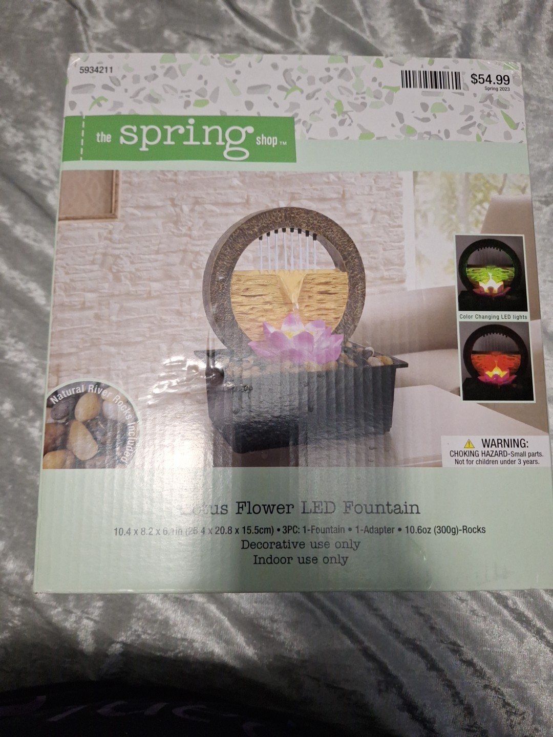 Lotus Flower LED Desk Top Water Fountain New In BOX