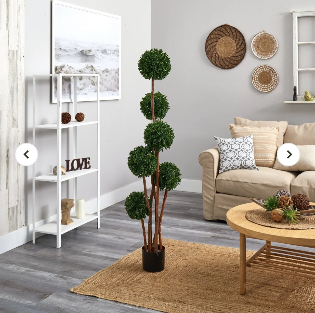 5’ Artificial Boxwood Topiary Tree w/520 Lvs UV (Indoor/Outdoor). Retail $257