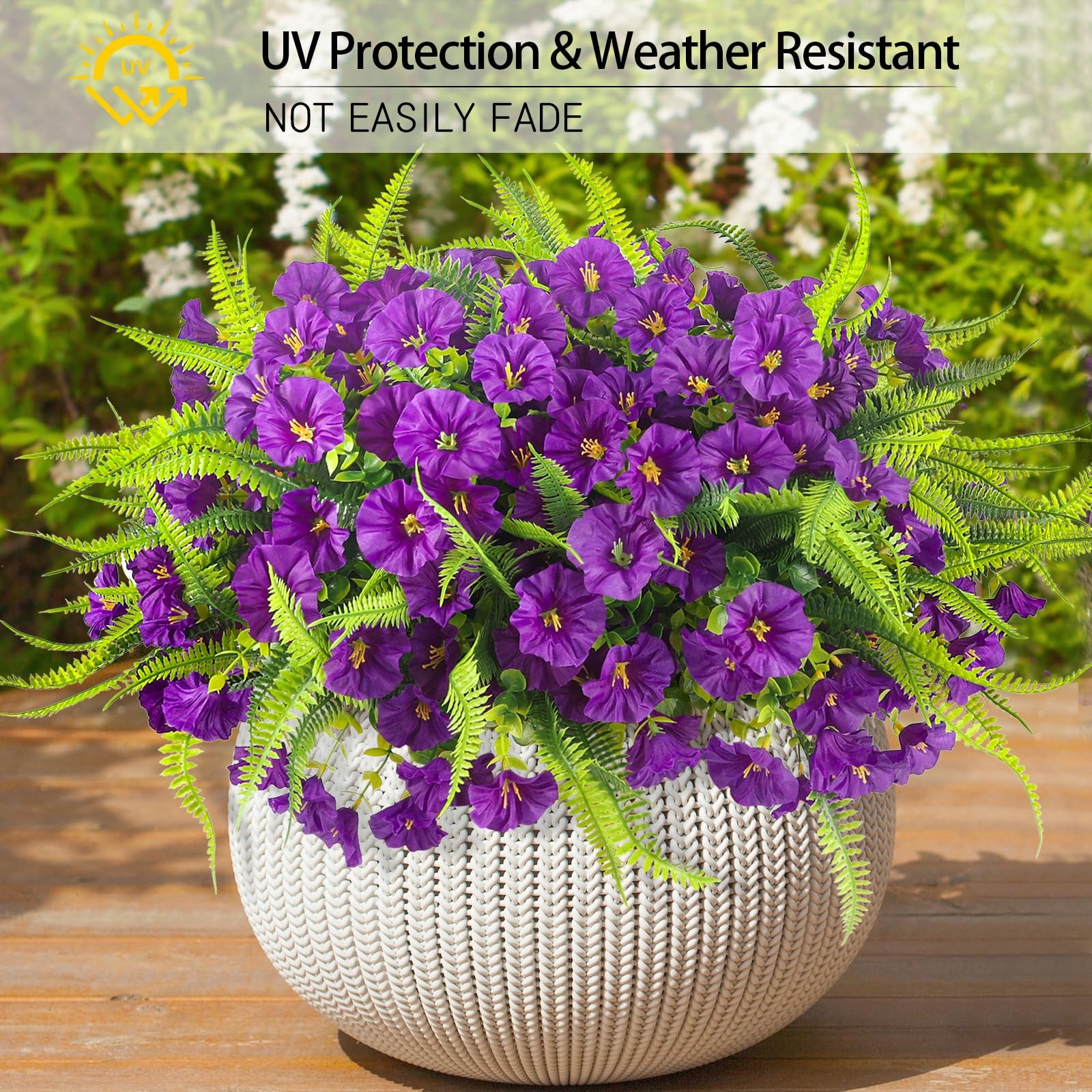 Spring Artificial Flowers Outdoors 12 Bundles Artificial Petunias Fake Flowers U
