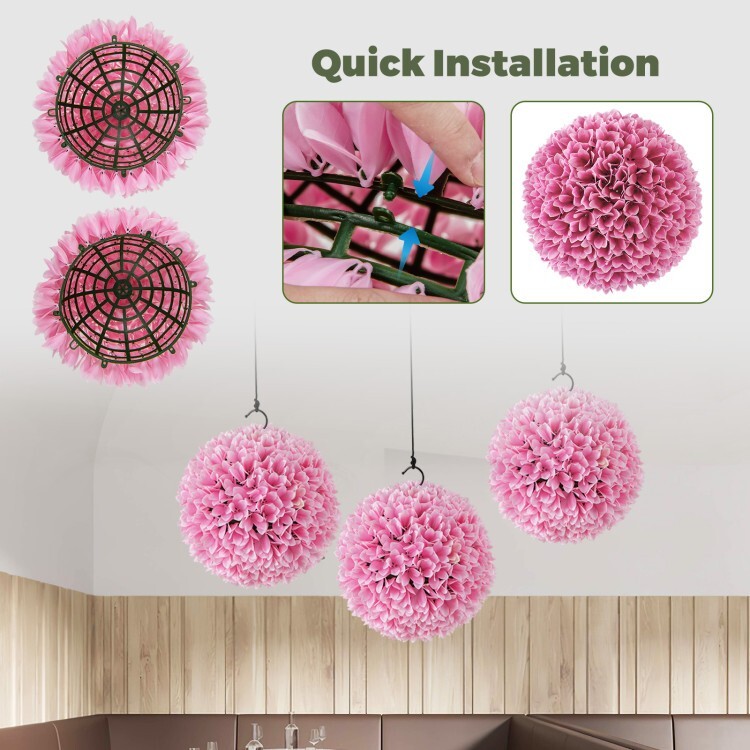 2 Pcs Artificial Plant Topiary Ball, Faux Boxwood Indoor Outdoor Decorative Ball