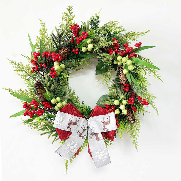 Christmas Party Fireplace Decor Wreath, Fall Front Door Wreath, Festival Wreath