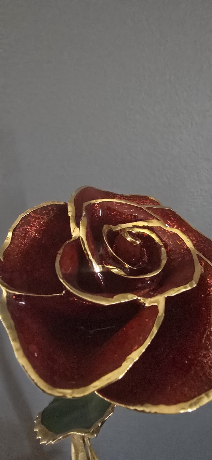 NWT Living Gold dipped Real Rose Flower 24K With Certificate Of Authenticity