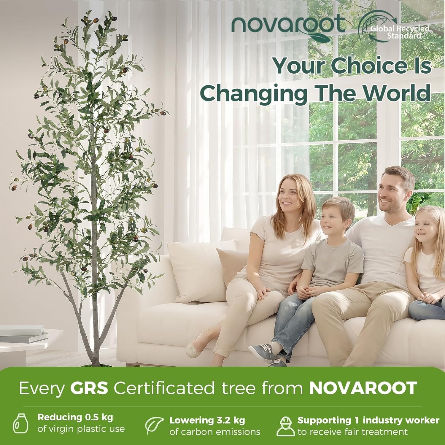 Olive Trees Artificial Indoor, 7FT Tall Faux Olive Tree with Moss and Planter…