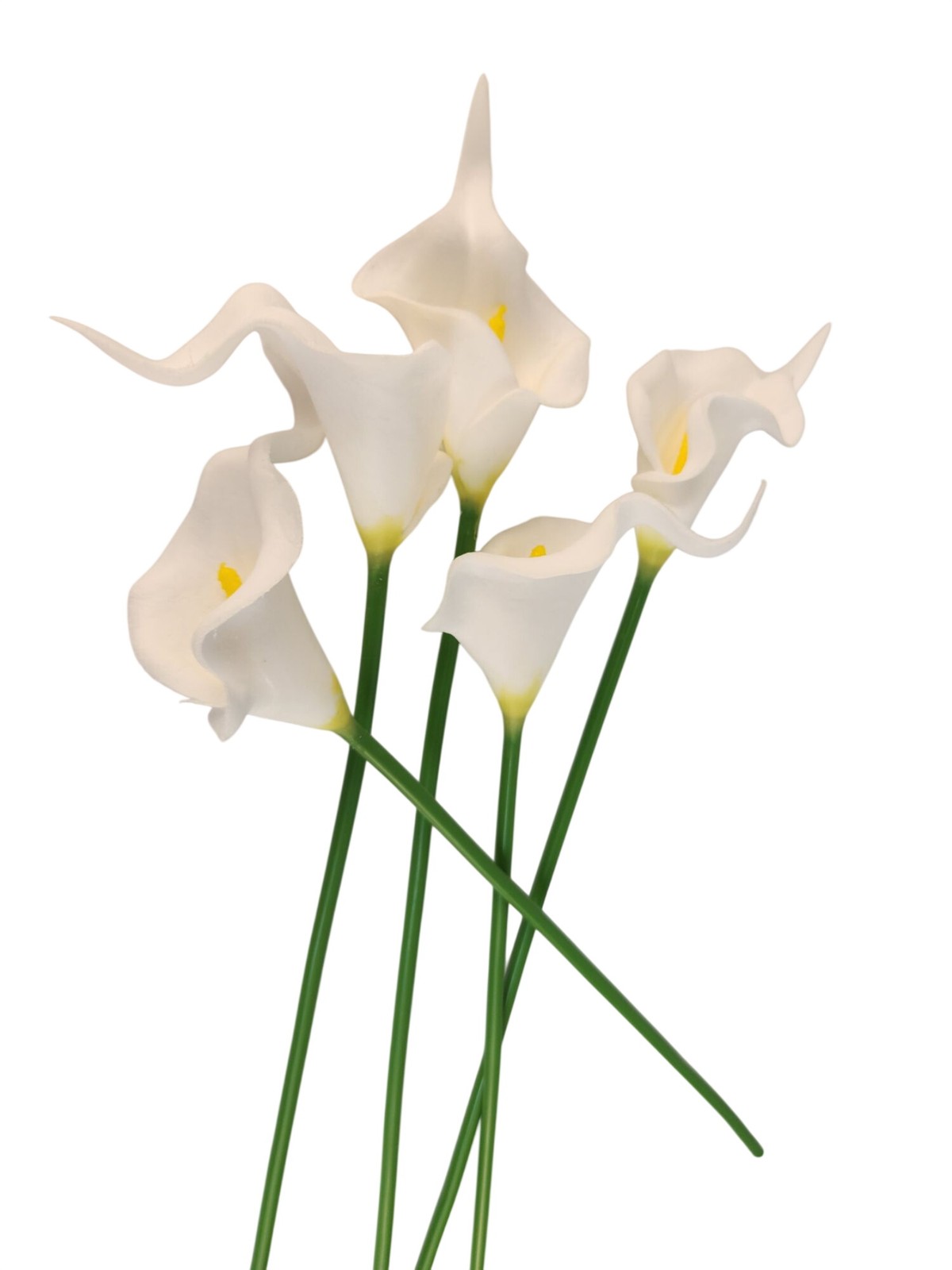 White Faux Calla Lily Stems 15 Inch Wedding Artificial Flowers Elegant Event Dec