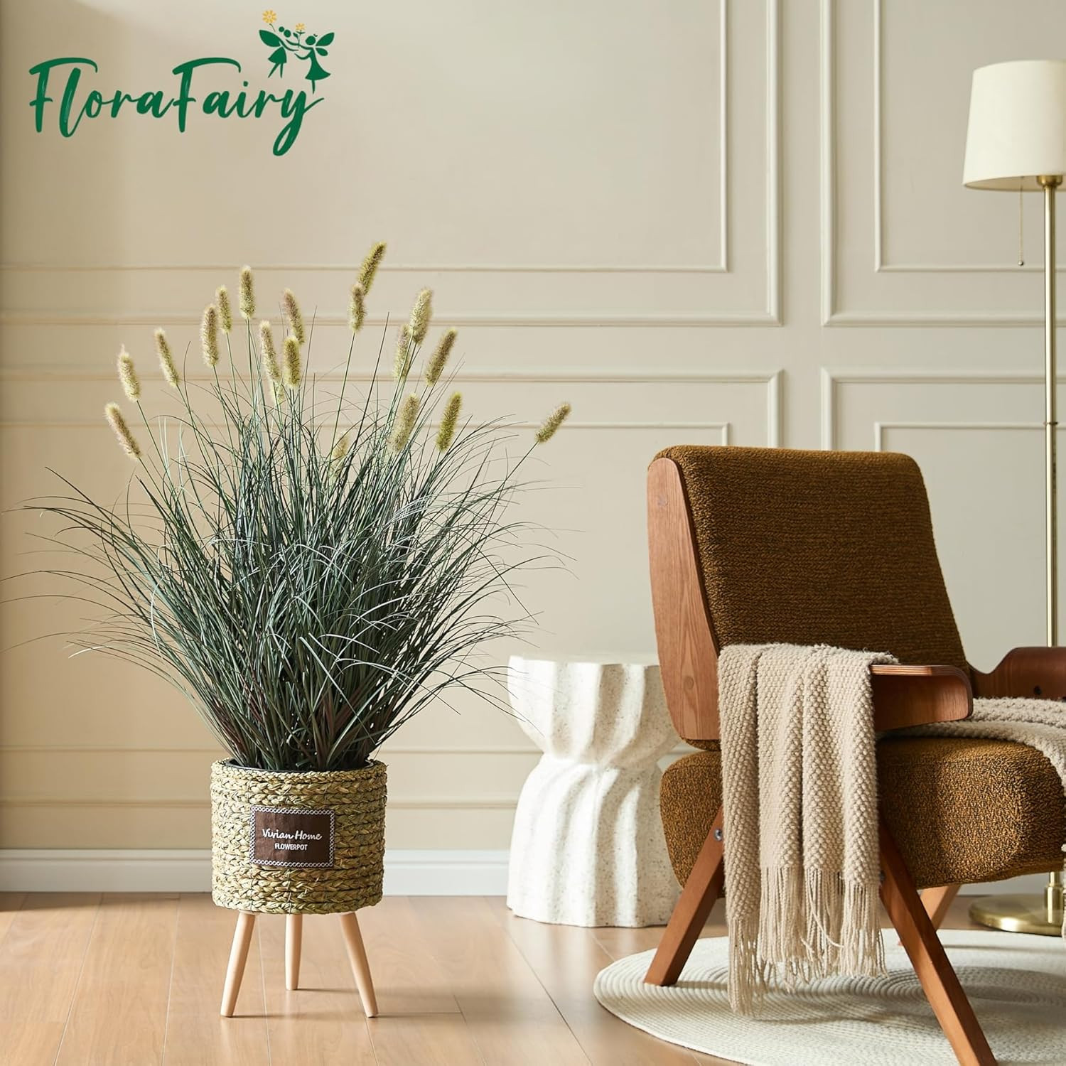3Ft Artificial Onion Grass Plant – Potted Faux Greenery for Indoor/Outdoor Decor