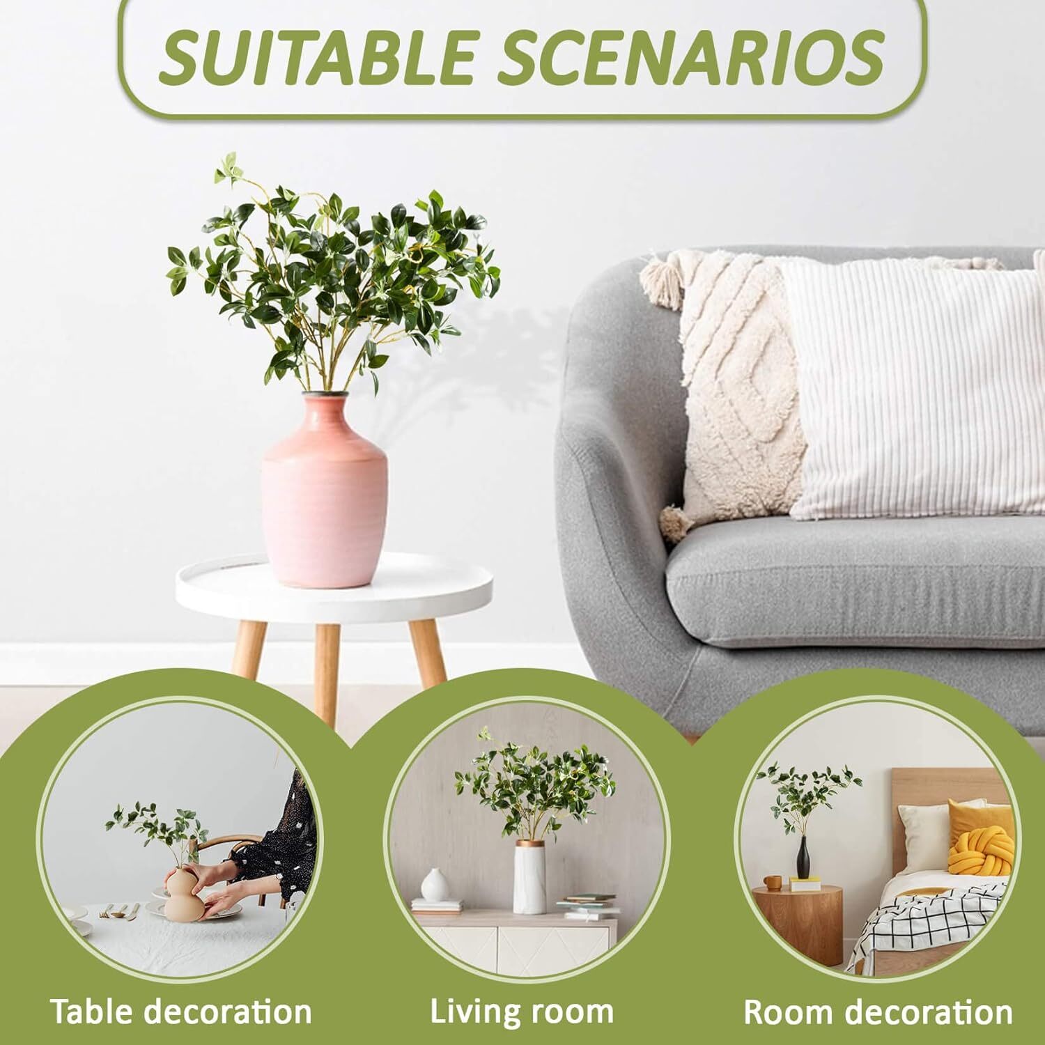 Faux Ficus Branches – Faux Ficus Stems Ficus Leaves Artificial Branches Bulk Art