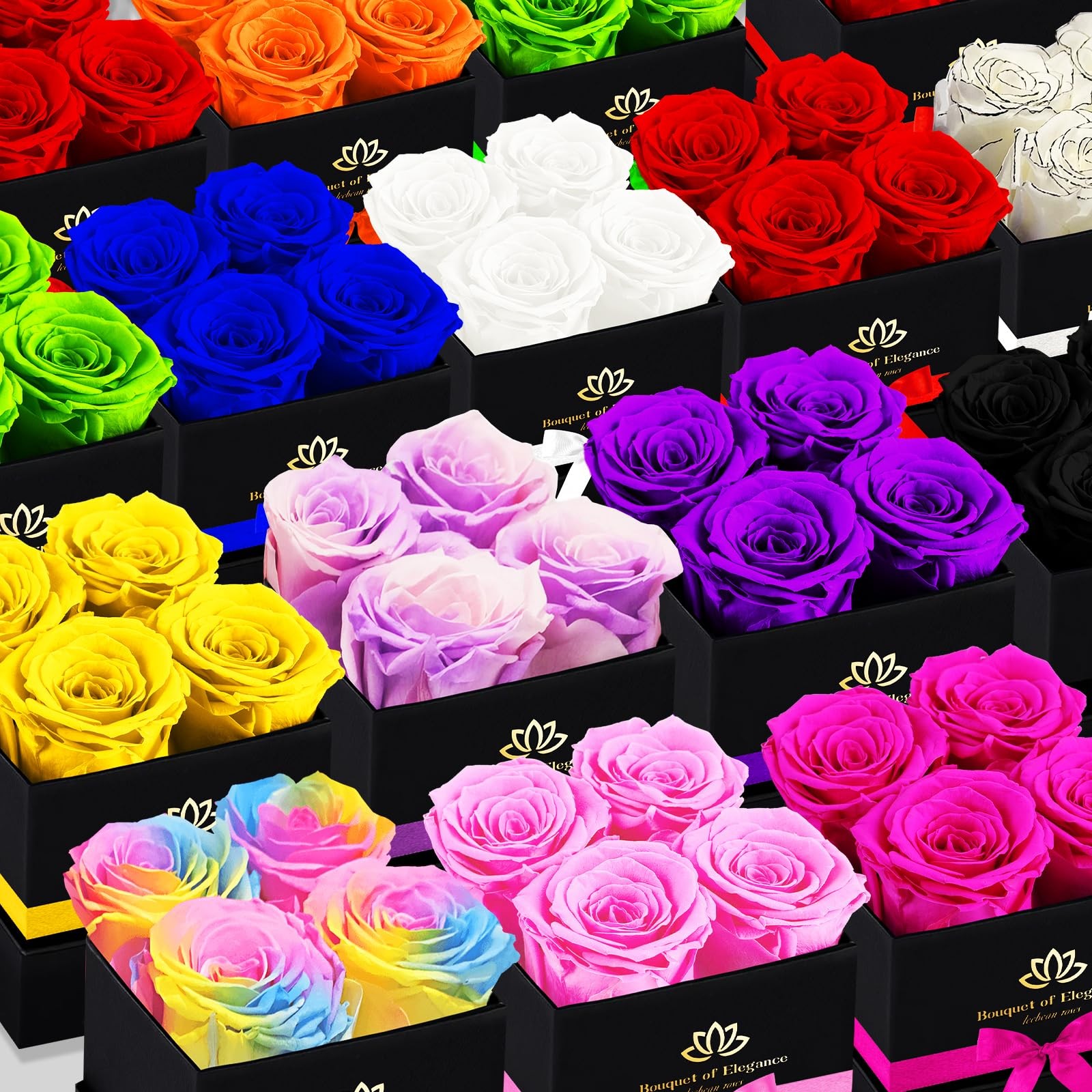Forever Flowers Roses in a Box,Real Preserved Flowers,Preserved Roses,Preserved