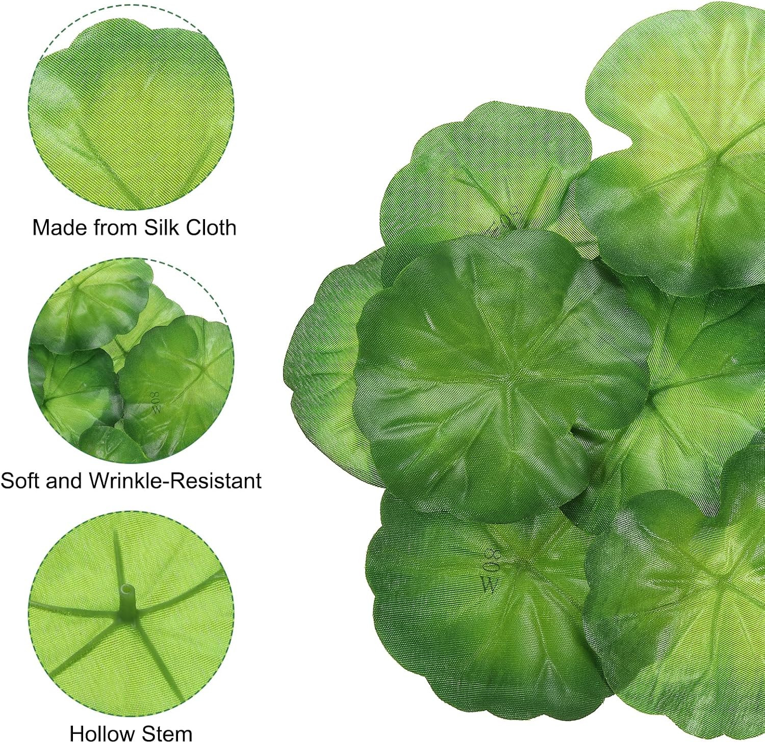 3.54X3.94 Artificial Silk Leaf, 40 Pcs Artificial Greenery Fake Leaves