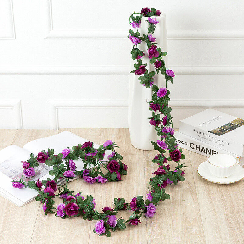 45 Flowers 8Ft Artificial Flower Rose Fake Hanging Garland Party Wedding Decor
