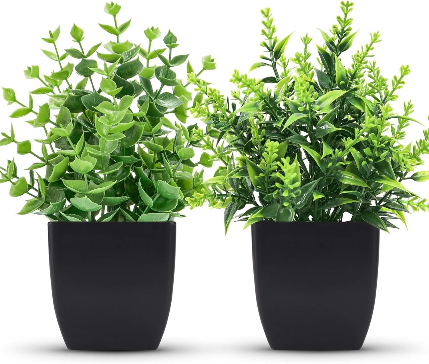 2 Pack Small Fake Plants Black Bathroom Accessories Home Bedroom Bathroom