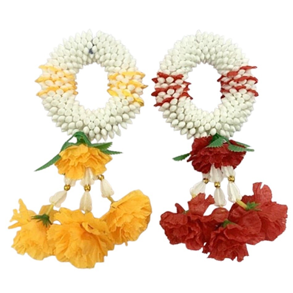 THAI 2 Flowers Garland Gift Artificial Souvenir Worship Holy Spirit Buddha God