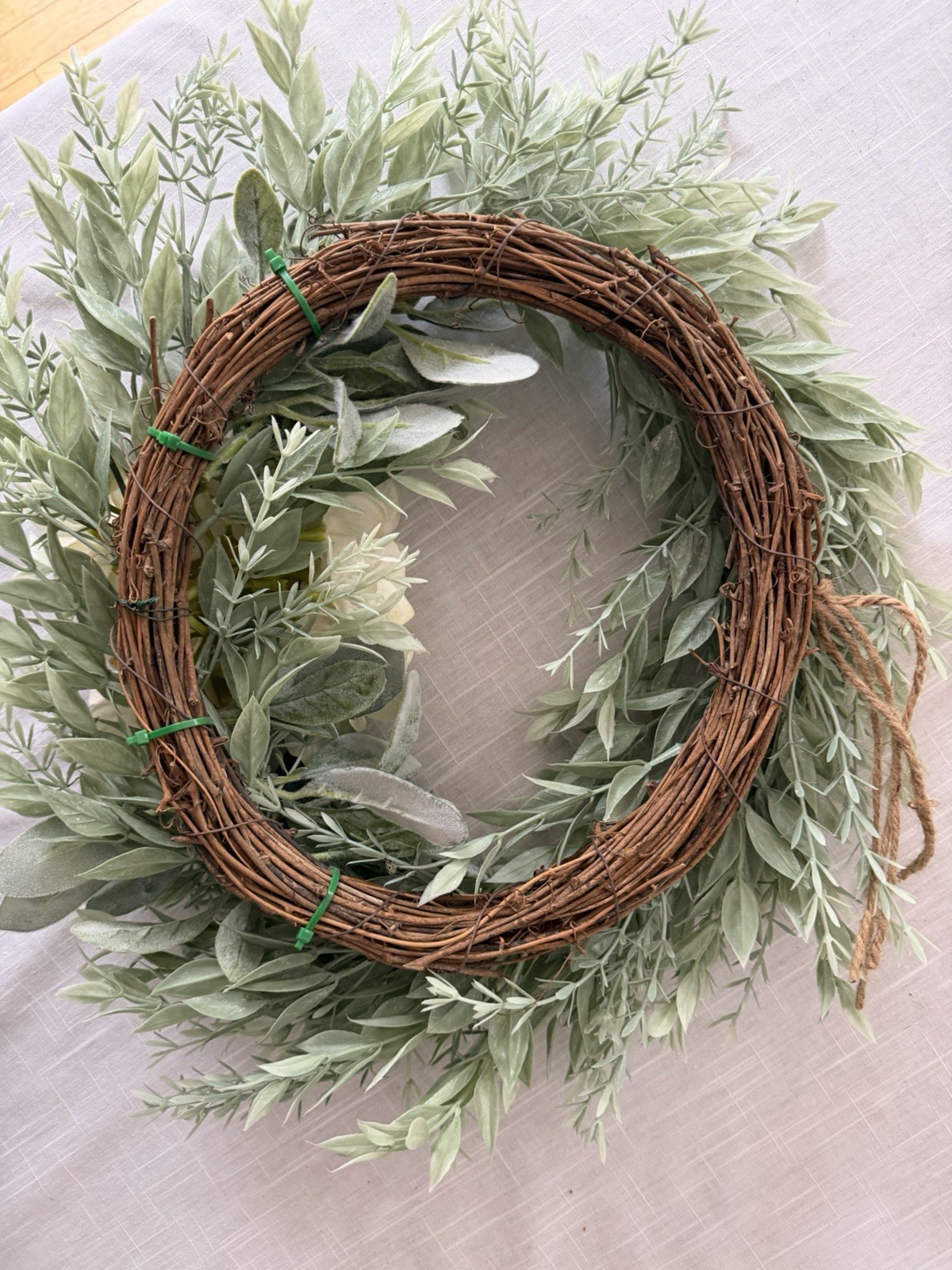 Beautiful Handmade Wreath Decor Greenery Hydrangea Year-round approx 17”