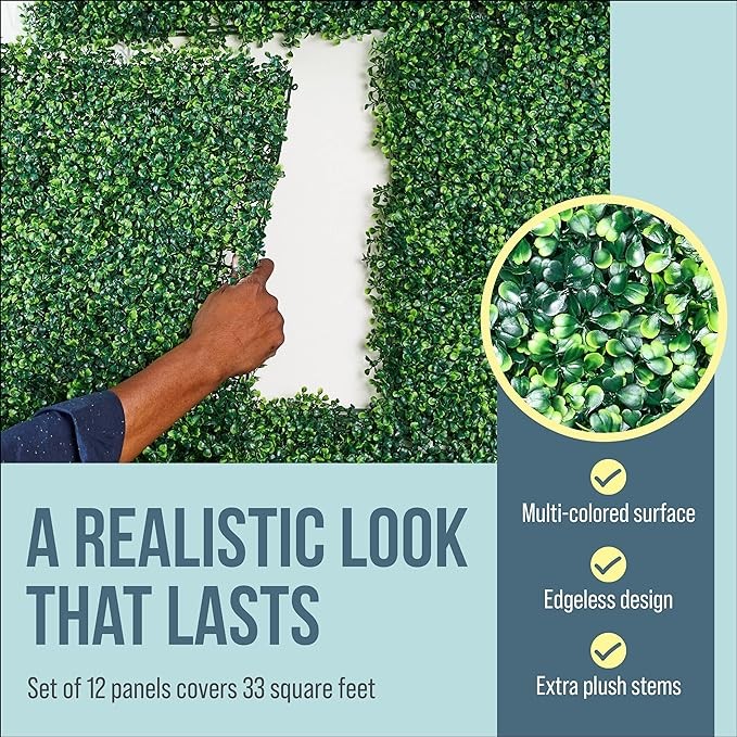 CREATIVE SPACE Grass Wall Panels Artificial Plants Wedding Backdrop 12-Pack