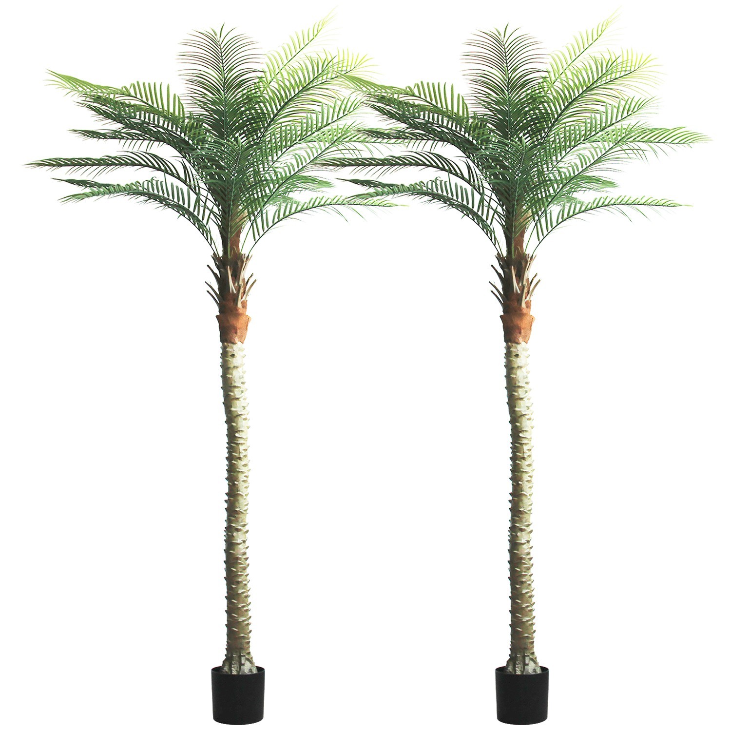 2 Pack 9ft Artificial Coconut Palm Tree, Fake Tropical Palm Plant Indoor Outdoor