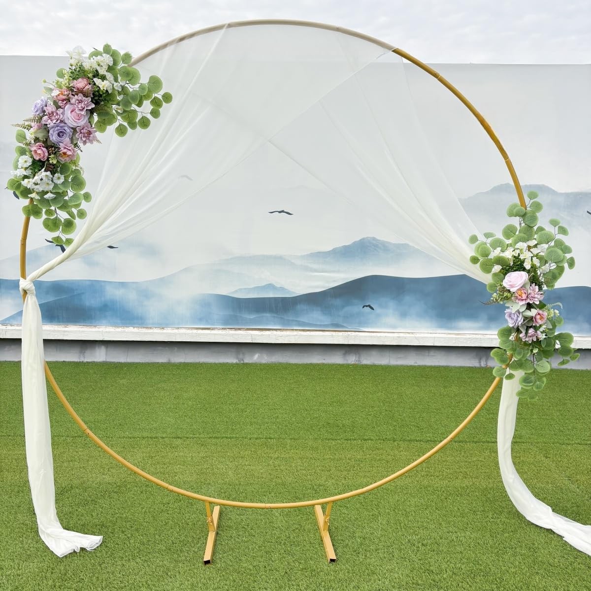 Wedding Arch Flowers Artificial Rose Dalia Floral Greenery Set of 2 PCS