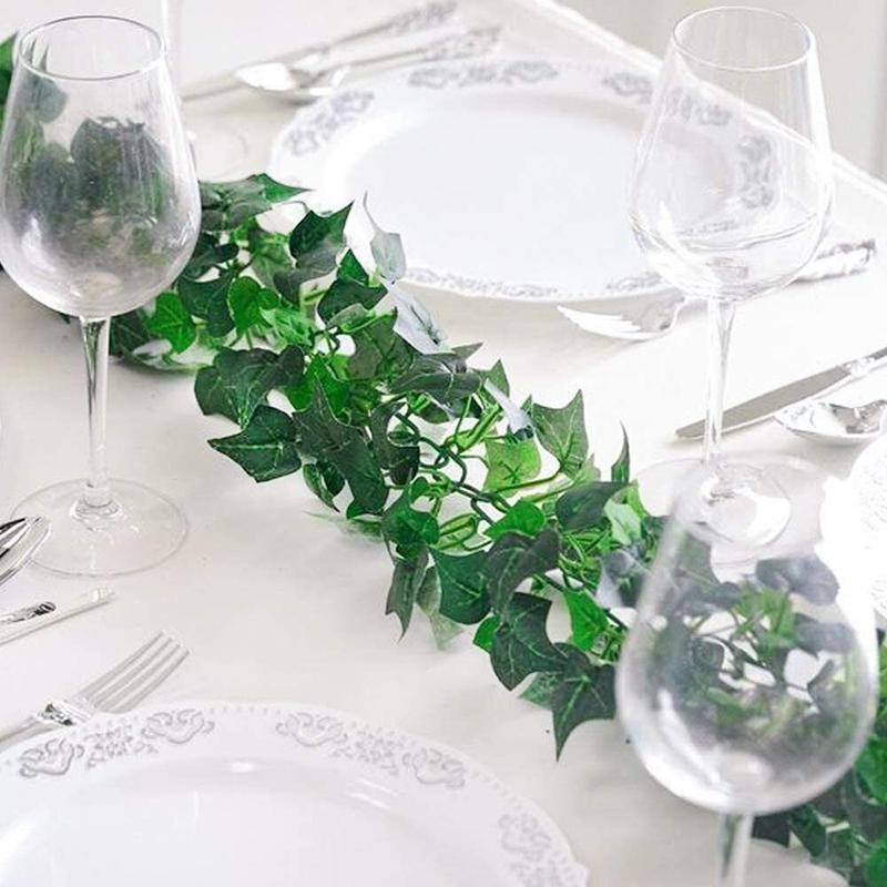 Fake Ivy Leaves Set of 12 Artificial Greenery vines for room wedding xmas decor