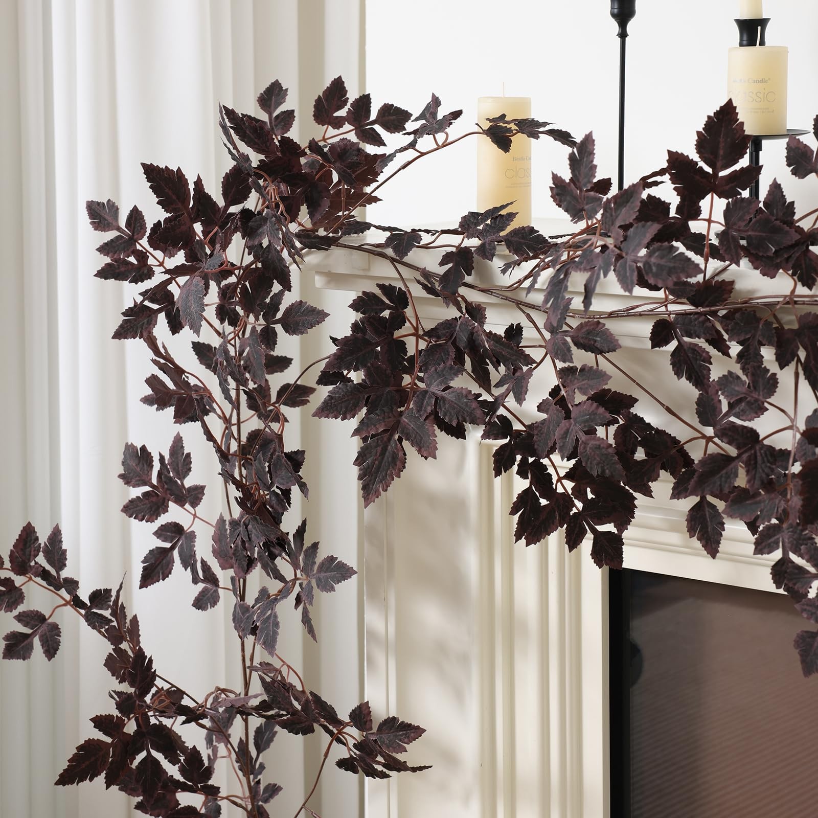 2 Strands Burgundy Artificial Vines Cimicifuga Garland 6 Feet Fake Vine with …