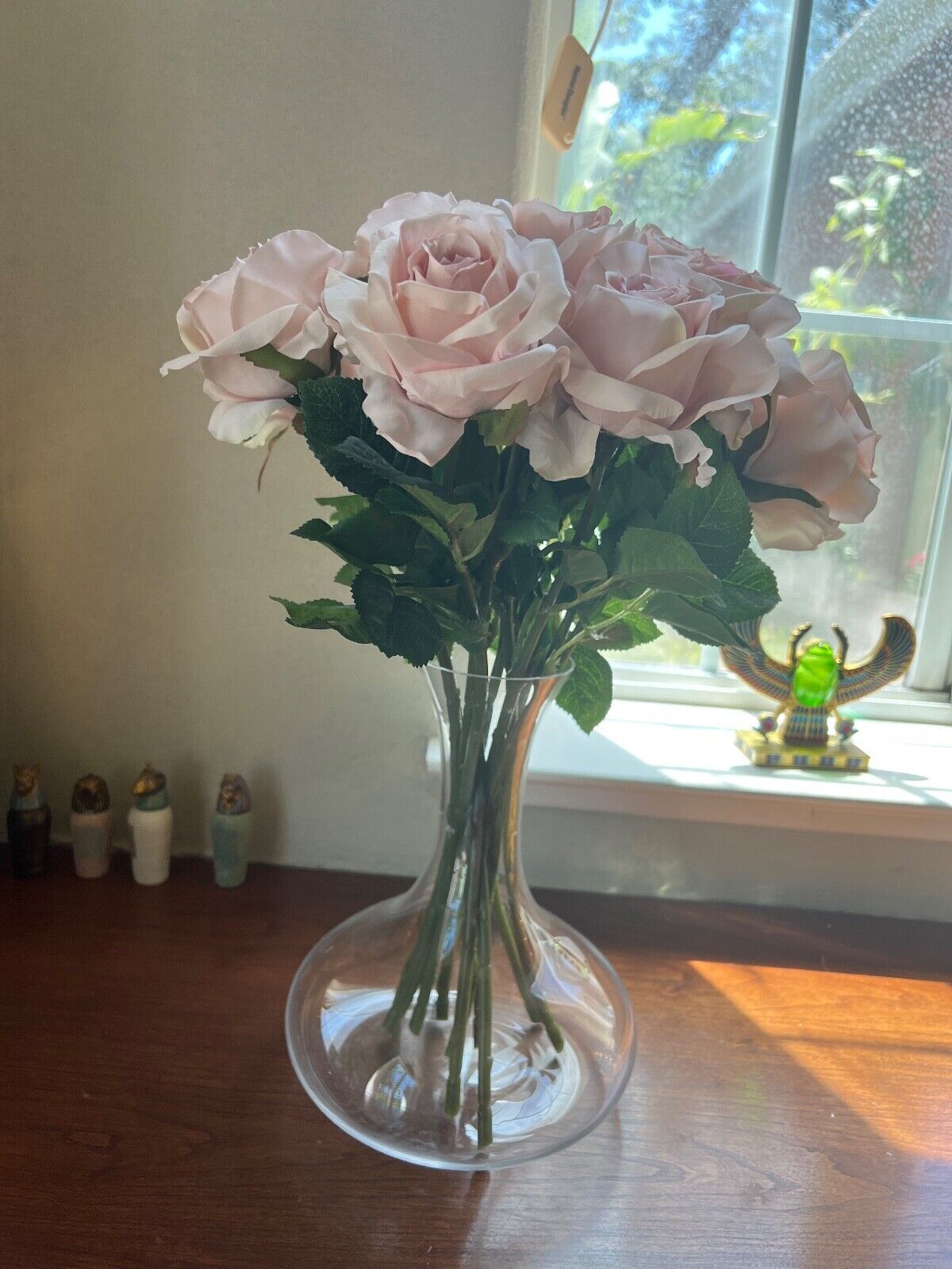 Rosscer Roses Artificial Silk 6 Piece Long Stem in Rustic Gradient Pink Color.