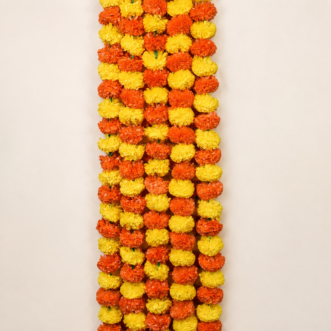 Artificial Marigold Garland 5 Pcs Genda Phool String 4.5 Ft Toran Décor
