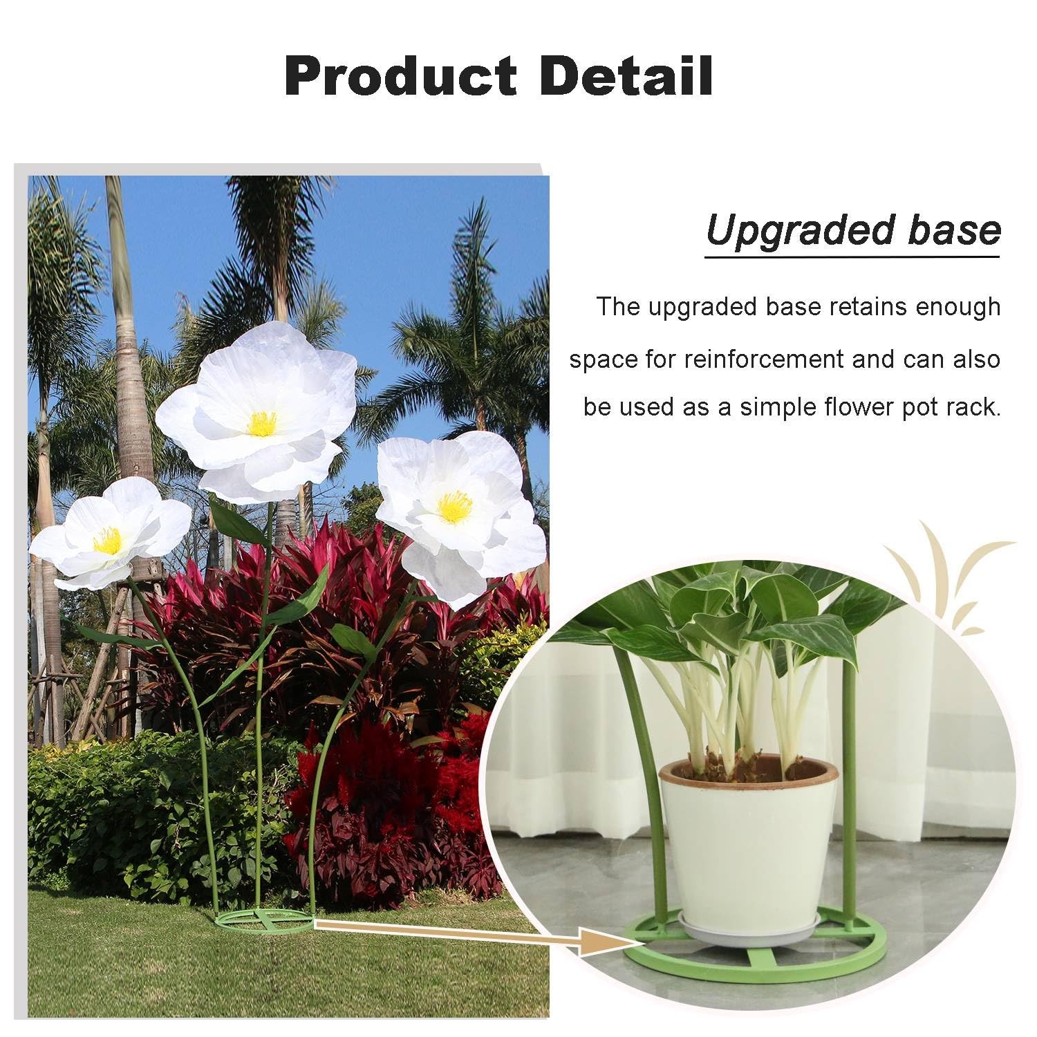 5.9 Ft Large Paper Artificial Flowers,Giant Flowers for Decoration,Standing H…