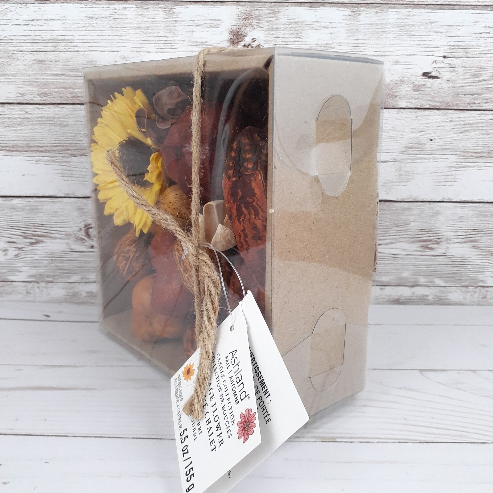 Vase Bowl Filler Tabletop Decor Cottage Flower Potpourri Yellow