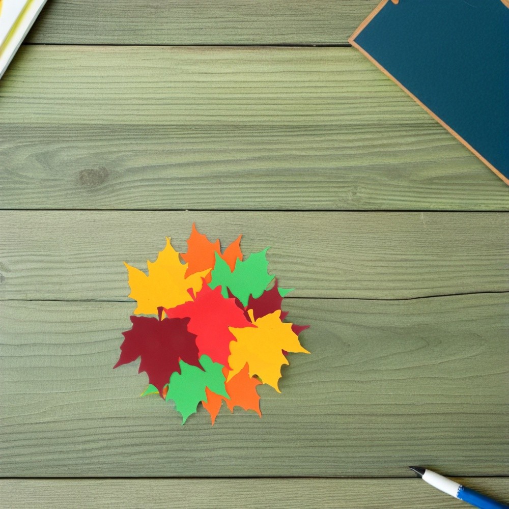150Pcs Reusable Maple Leaves Paper Cutouts for Thanksgiving Bulletin Board Decor