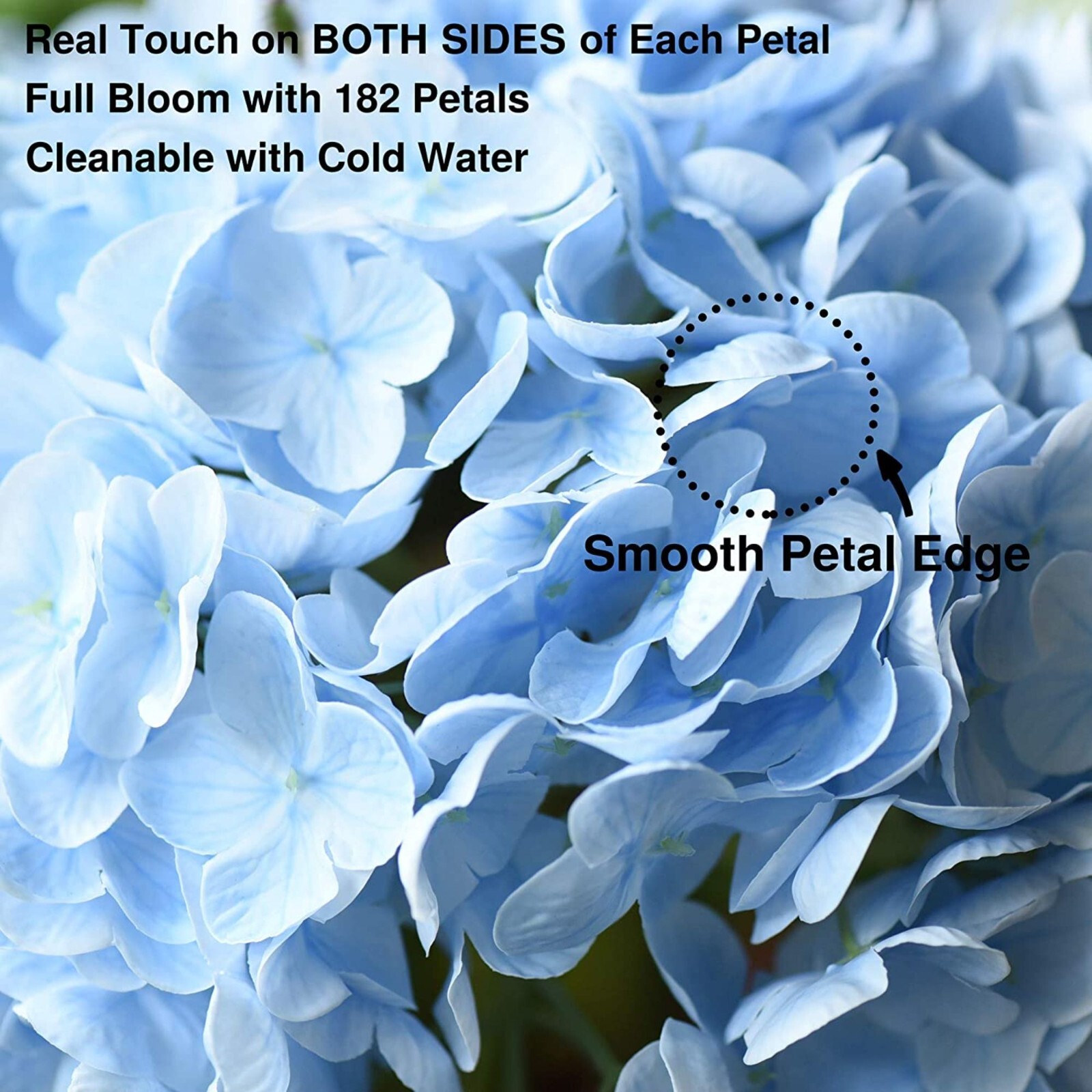 3pcs 25in Artificial Realistic Hydrangea Flowers 3D Real Touch 25in Extra Long